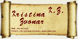 Kristina Zvonar vizit kartica